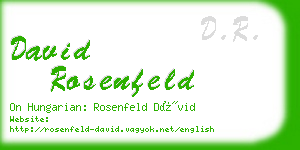 david rosenfeld business card